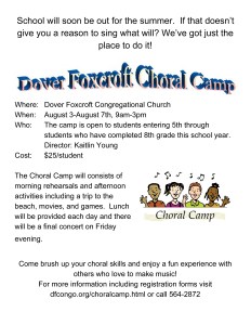Choral Camp Flyer